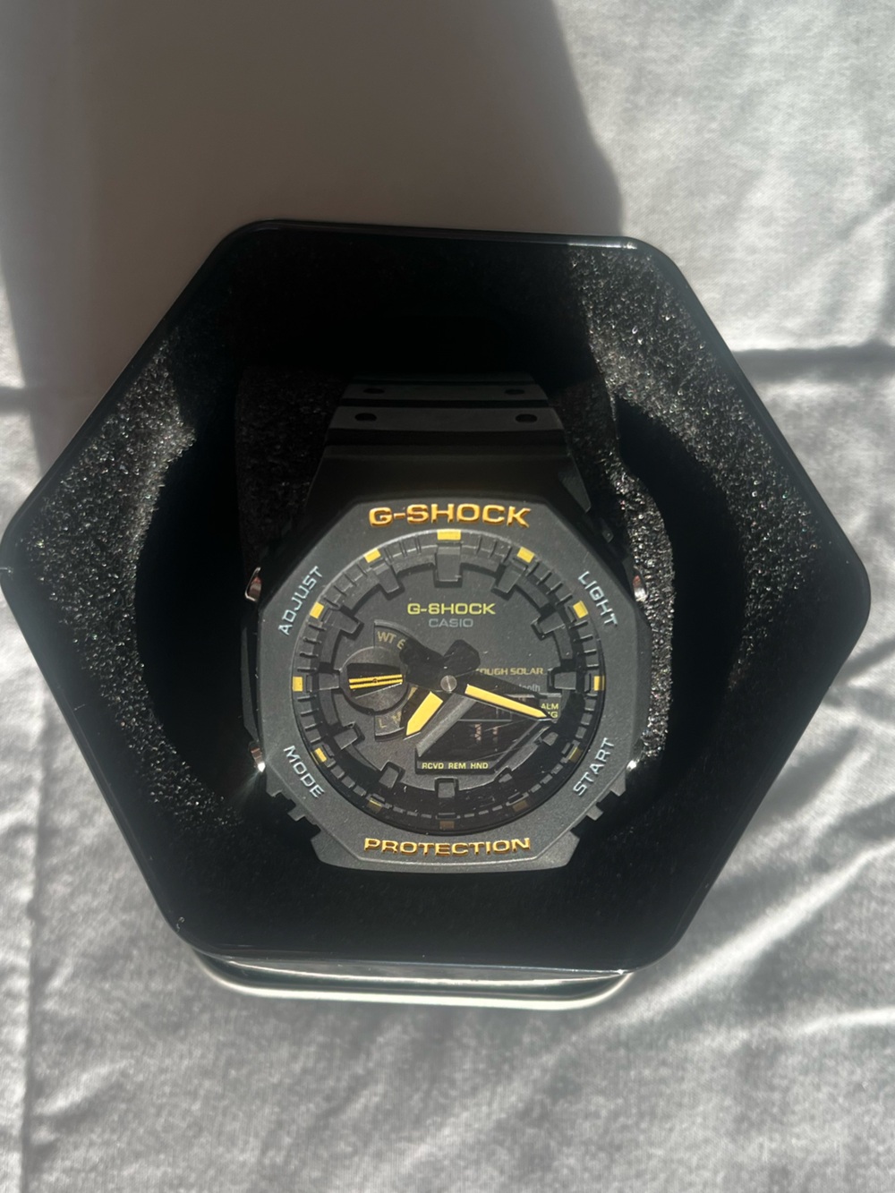 G-Shock Black Watch with Yellow Accents